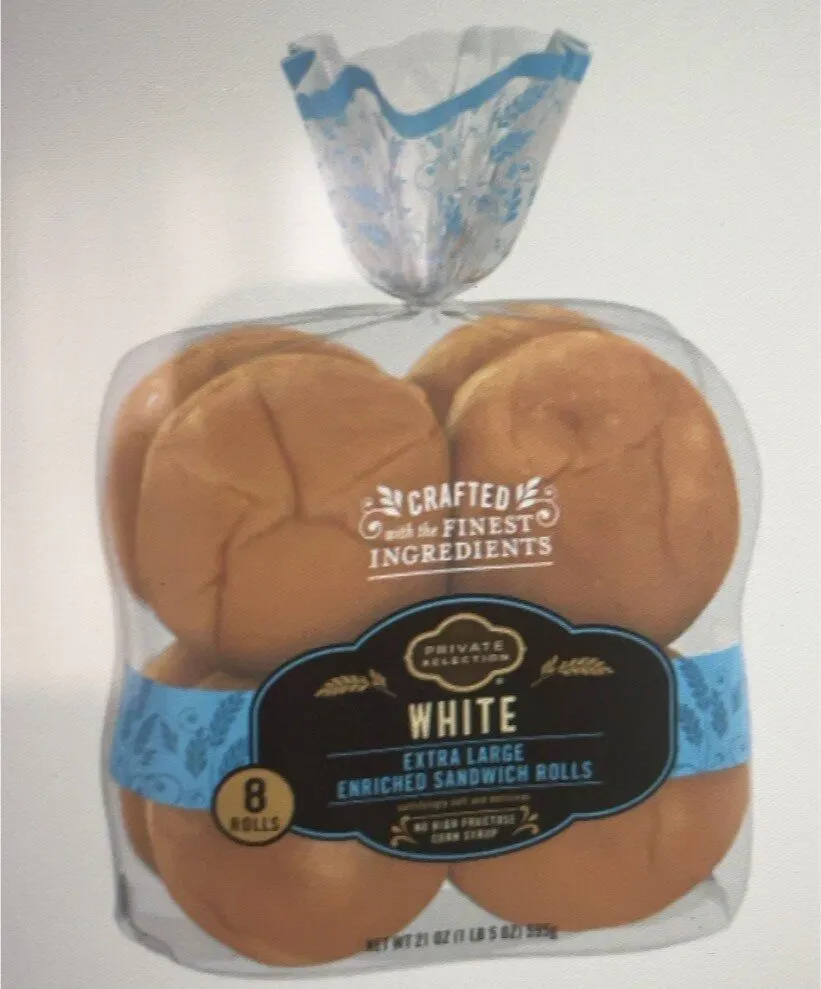 Extra large white hamburger buns
