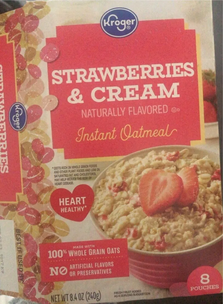 Kroger Strawberries and Cream Oatmeal