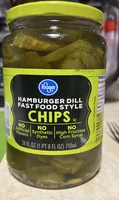 Hamburger, dill, fast food, style chips, pickles