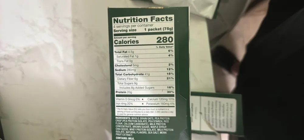 protein INSTANT OATMEAL Maple Brown Sugar