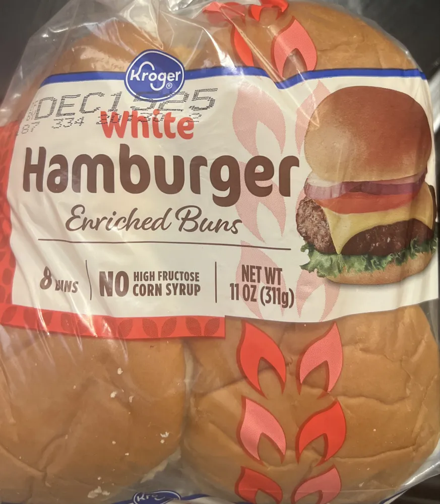 White Hamburger Enriched Buns