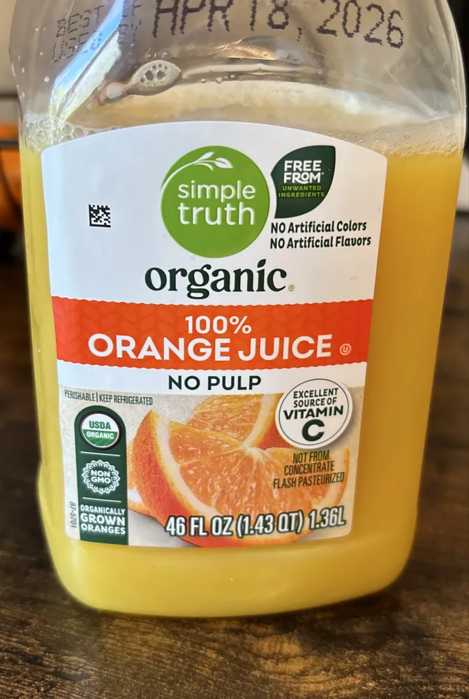 100% Orange Juice - No Pulp