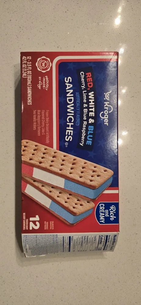 Red, White, And Blue Ice Cream Sandwich