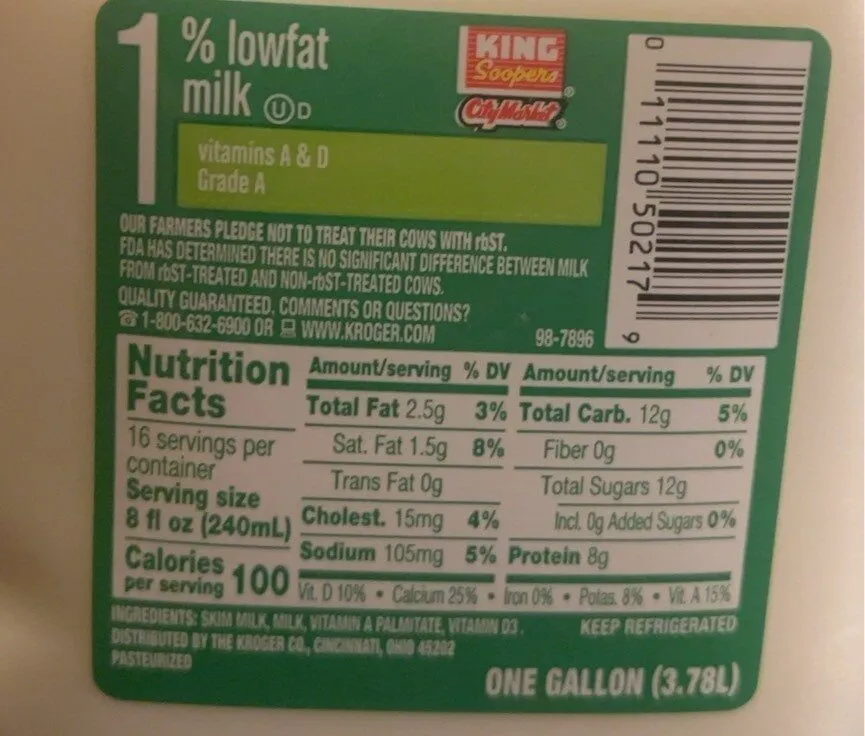 1% lowfat milk