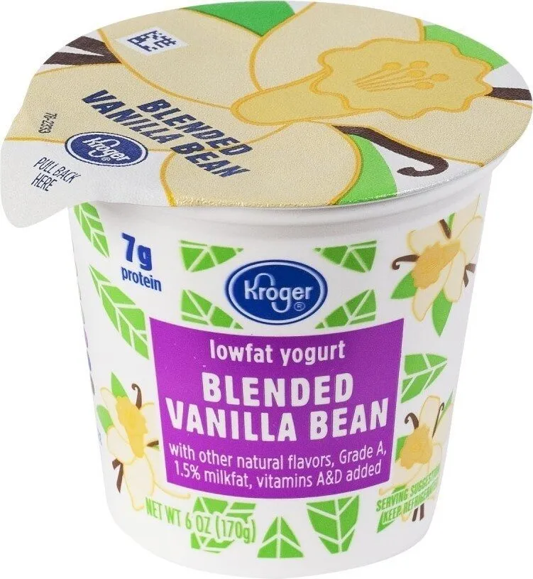 Blended vanilla bean lowfat yogurt