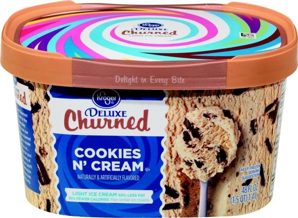 Deluxe cookies & cream churned light ice cream