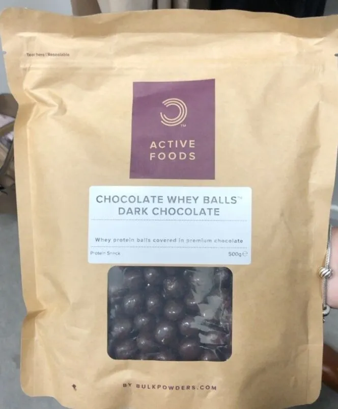 Chocolate whey balls dark chocolate