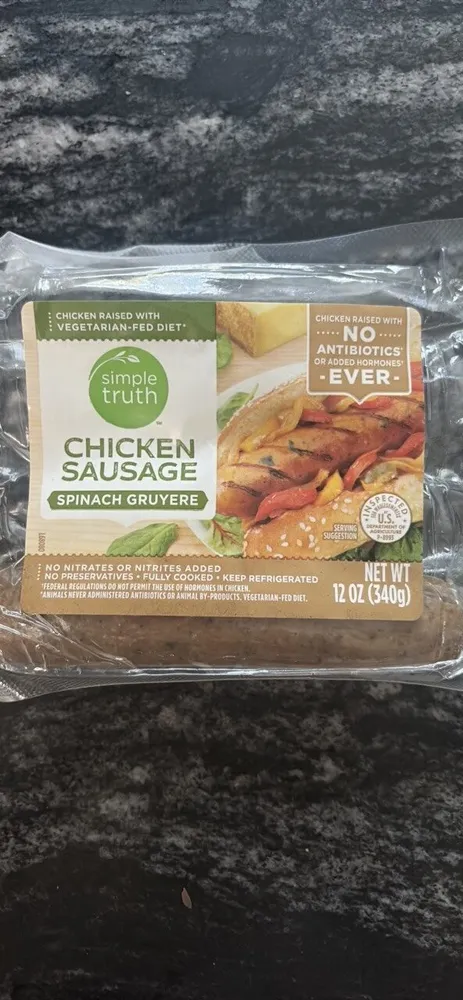 CHICKEN SAUSAGE SPINACH GRUYERE