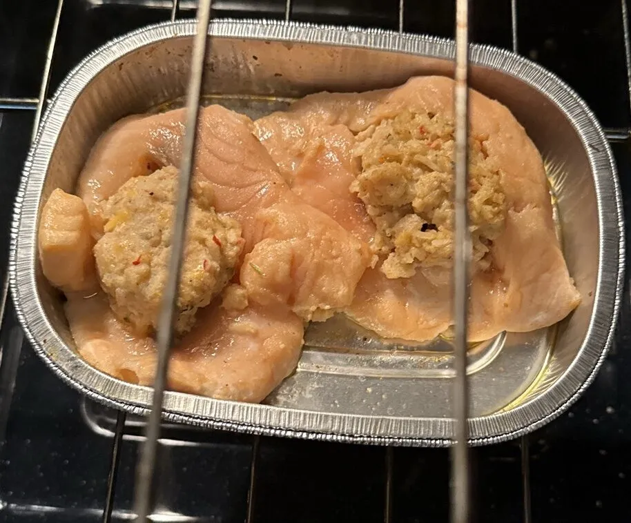 Atlantic Salmon with Seafood Stuffing