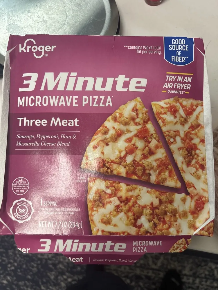 3 Minute Microwave Pizza Three Meat
