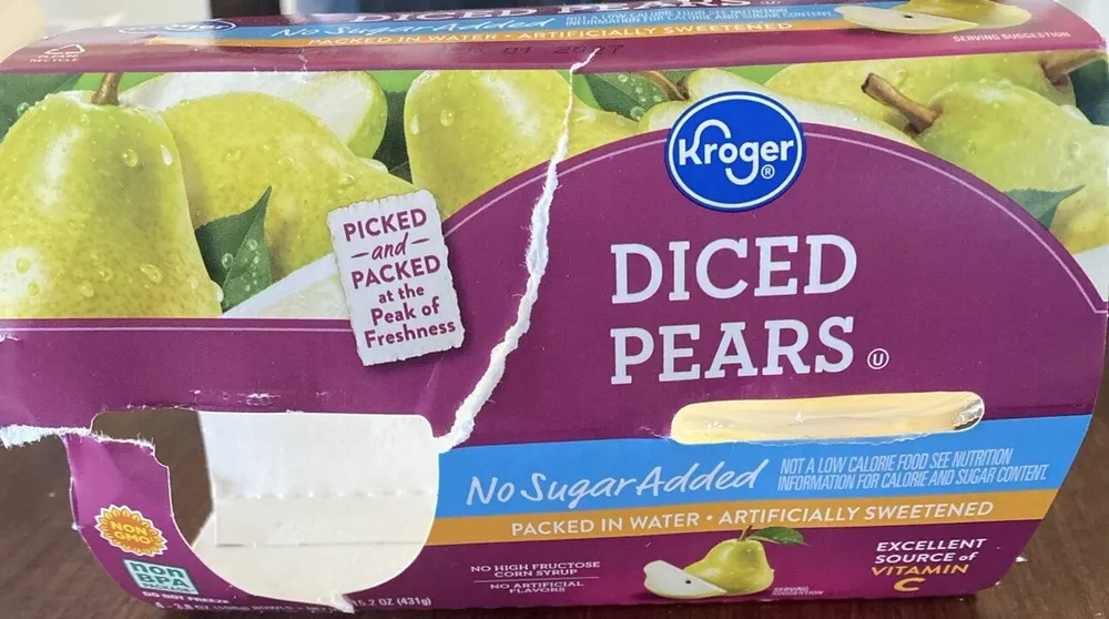 Diced Pears Snack Bowls