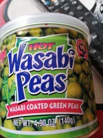 Hot wasibi coated green peas