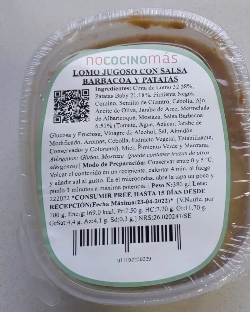 Lomo jugoso con salsa barbacoa y patatas