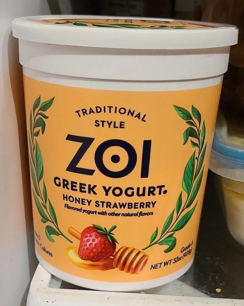 Traditional Style Greek Yogurt Honey Strawberry