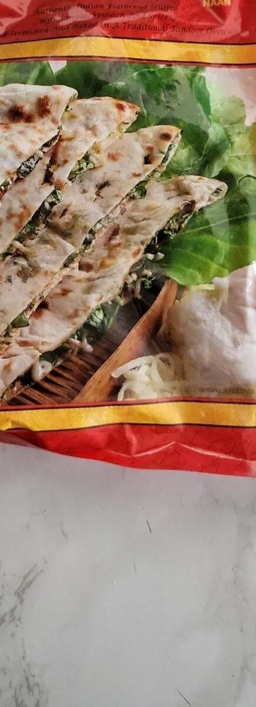Cheese and Spinach Stuffed Naan