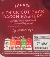 6 thick cut back bacon rashers