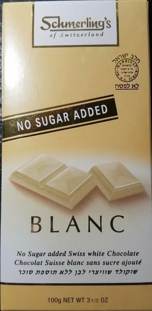 chocolat blanc sans sucre ajouté