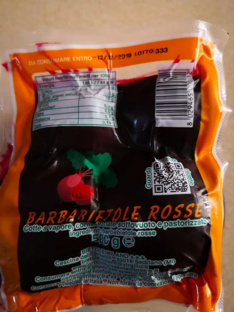 barbabietole rosse cotte al vapore