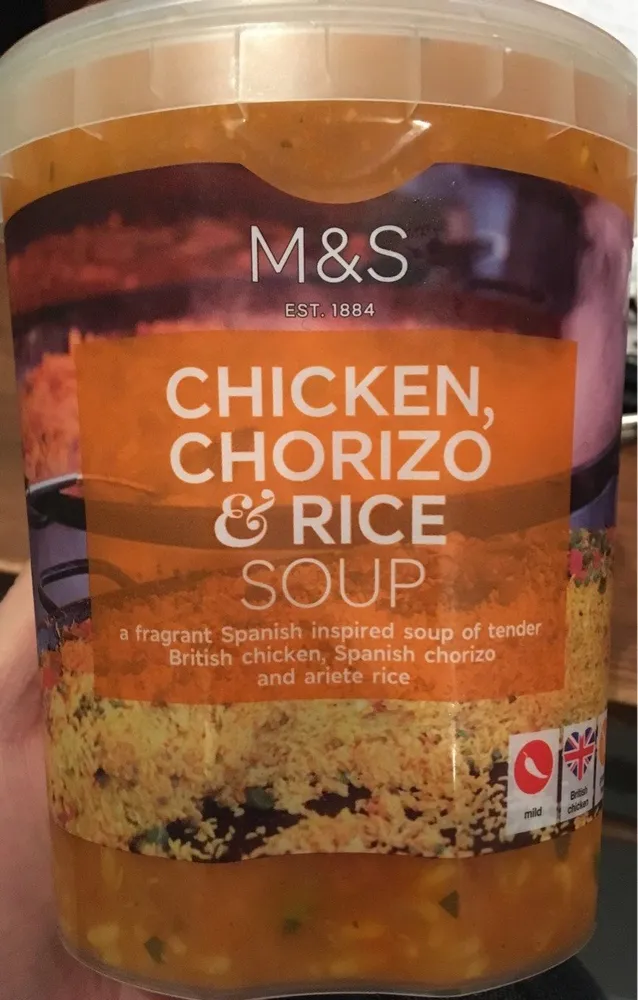 Chicken, chorizo & rice soup