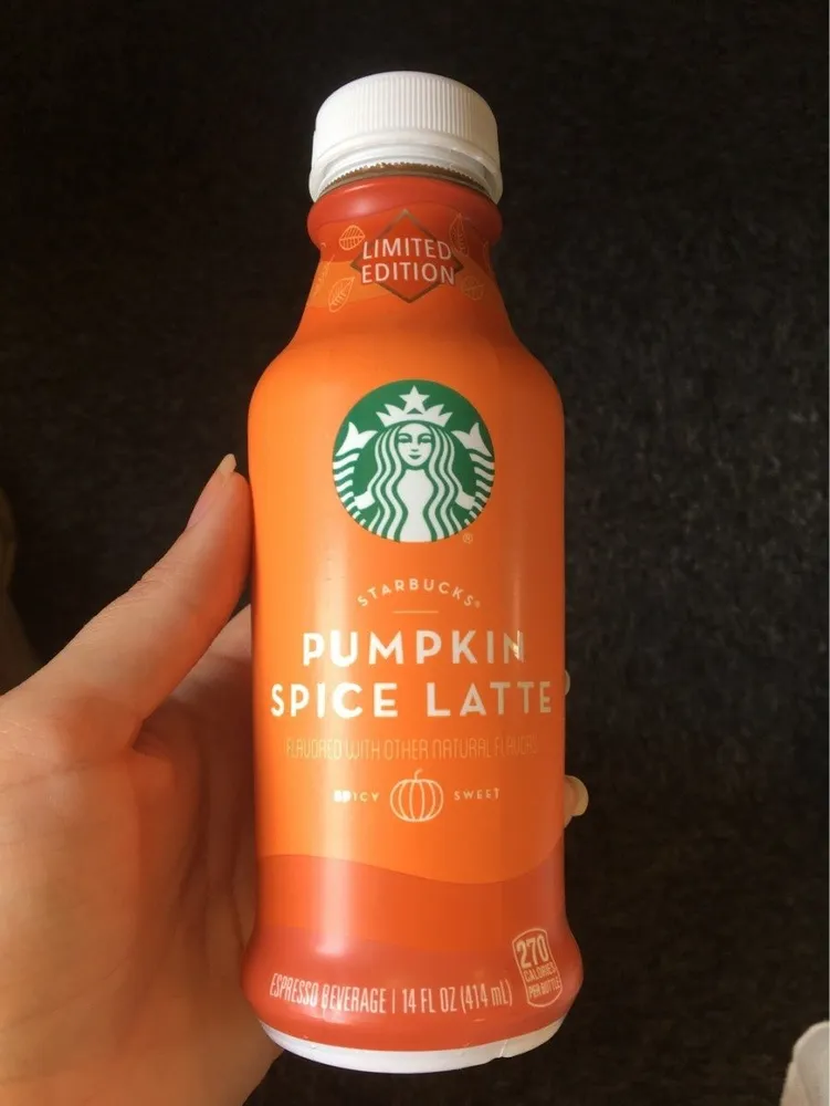 Pumpkin spice latte iced espresso beverage, pumpkin spice latte