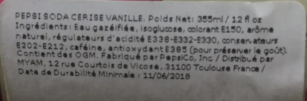 Pepsi Cherry Vanilla