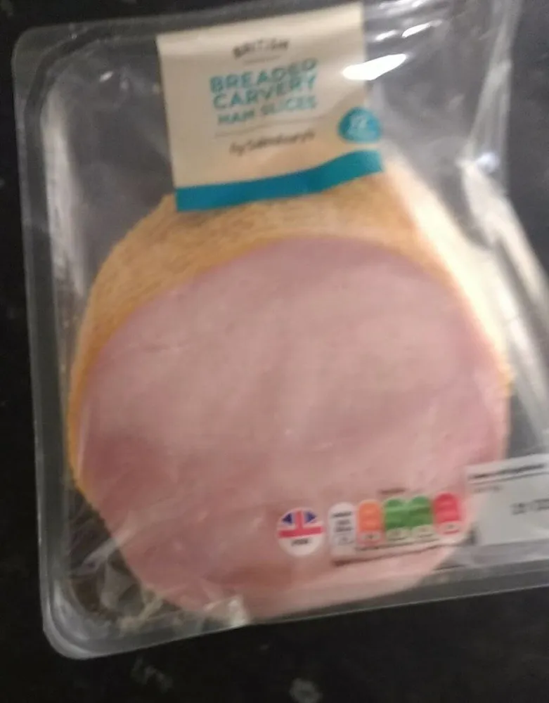 Breaded carvery ham slices