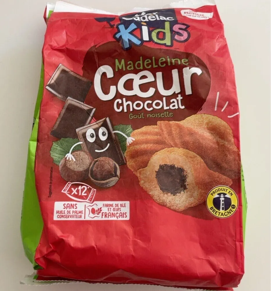 Madeleine coeur chocolat