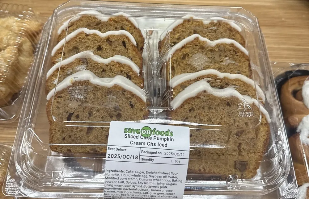 Sliced Cake Pumpkin Cream Cheese Iced