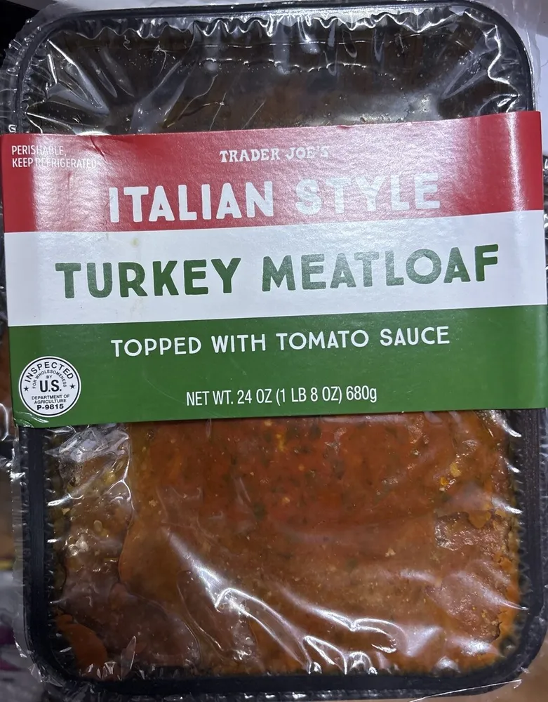 Italian Style Turkey Meatloaf topped with Tomato Sauce