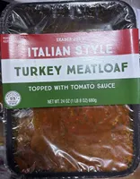 Italian Style Turkey Meatloaf topped with Tomato Sauce