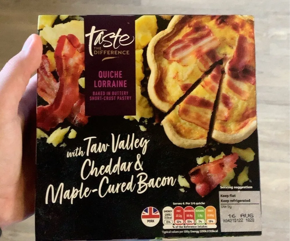Cheddar and bacon quiche