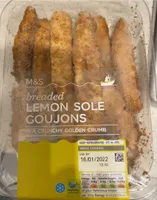 breaded LEMON SOLE GOUJONS IN A CRUNCHY GOLDEN CRUMB