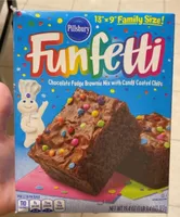 Funfetti  chocolate fudge brownie mix with candy coated chips