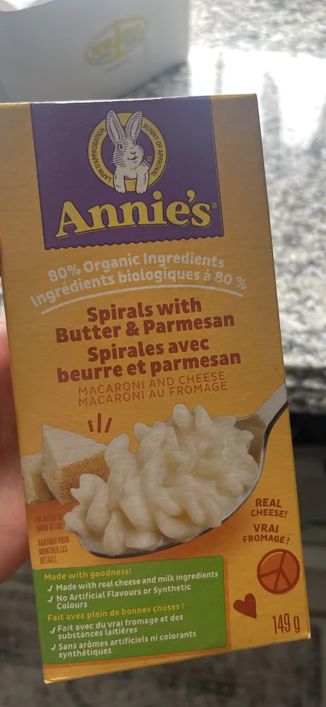 Spirales avec beurre et parmesan
