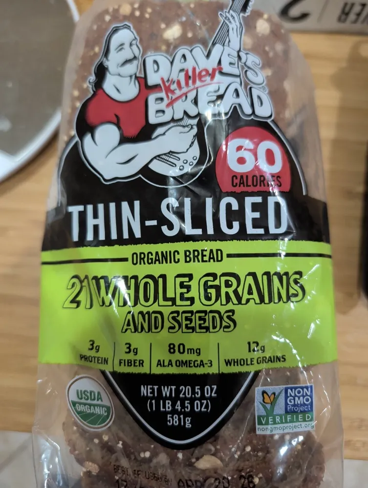 Thin-Sliced Organic Bread 21 Whole Grains and Seeds