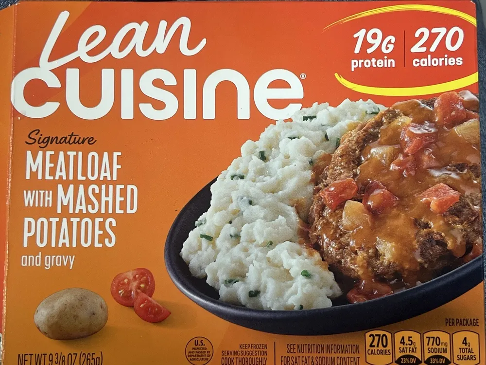 MEATLOAF WITH MASHED POTATOES and gravy