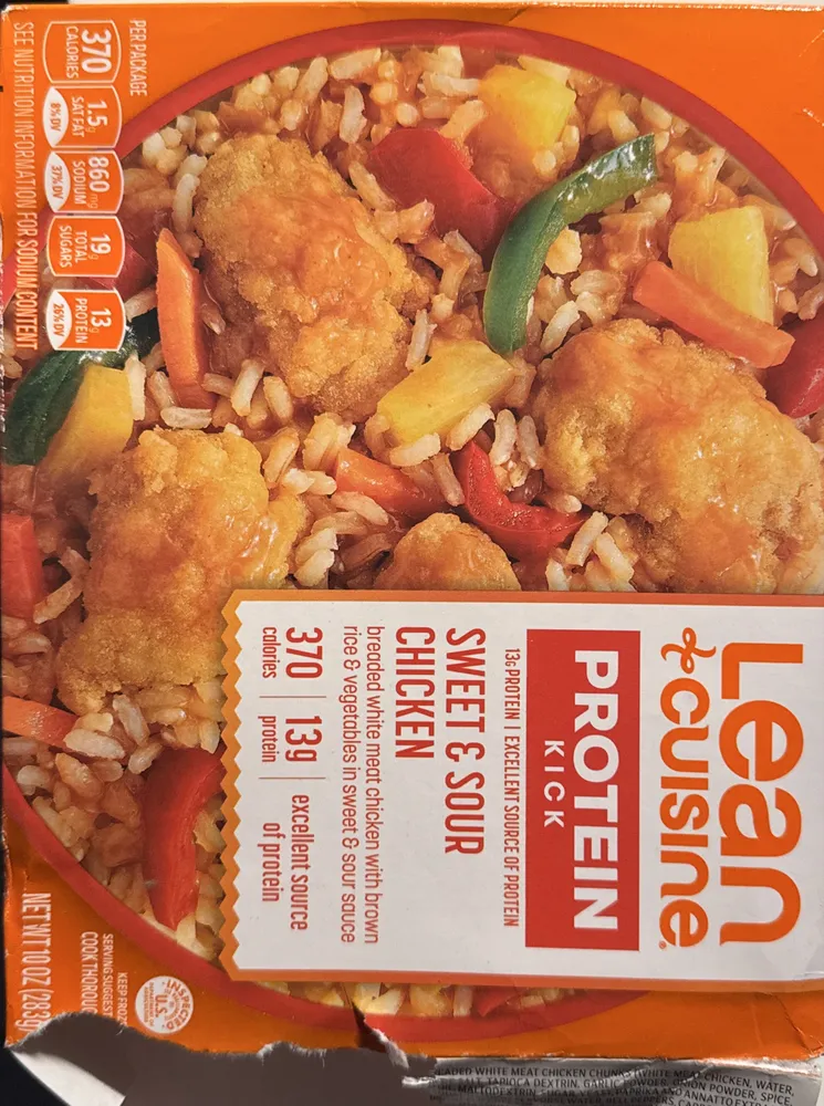 Signature Sweet & Sour Chicken with brown rice and vegetables