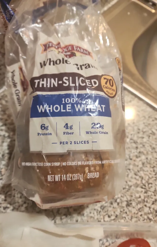 Whole Grain Thin-Sliced 100% Whole Wheat Bread