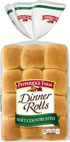 Soft country style dinner rolls bag