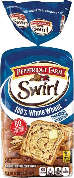100% whole wheat bread swirl