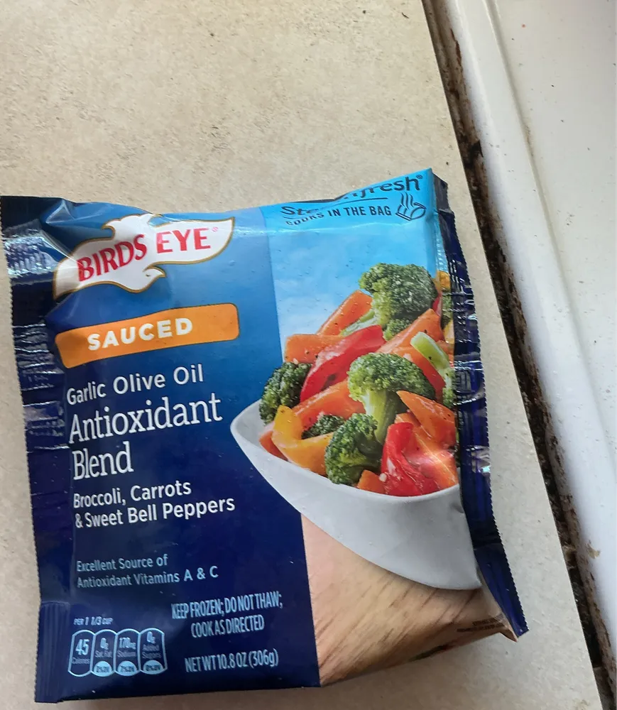 Garlic Olive Oil Antioxidant Blend Broccoli, Carrots & Sweet Bell Peppers