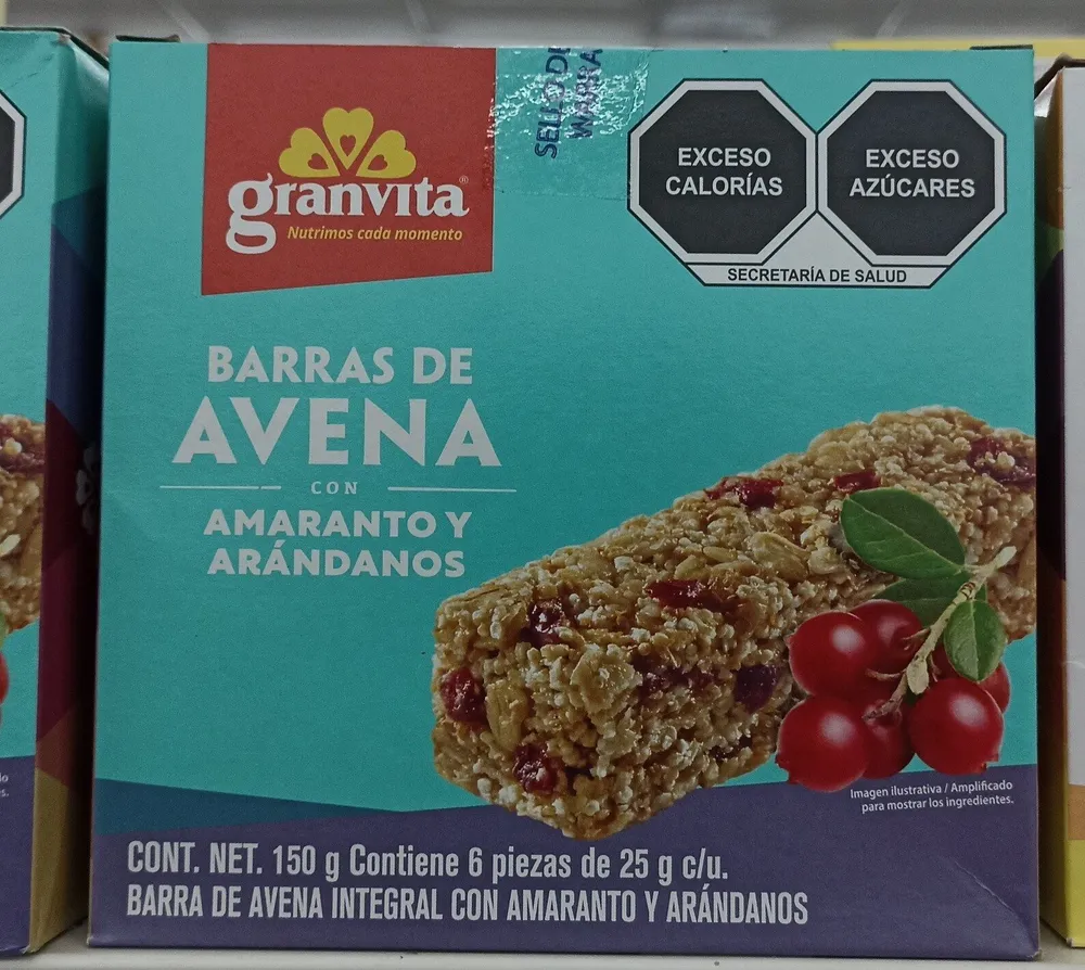 Barra de Amaranto con avena y arándanos