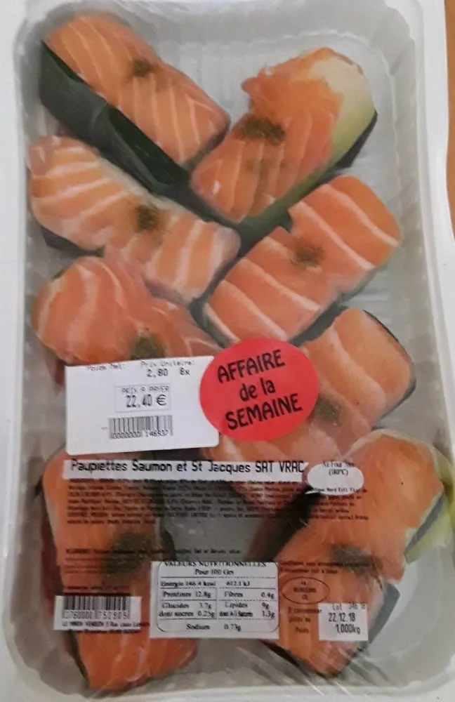 Paupière de saumon et st jacques