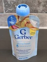 Purees peaches cream yogurt toddler baby food pouches