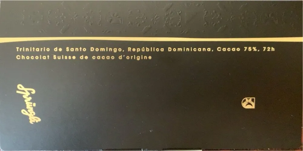 Chocolat suisse de cacao origine trinitario de santo domingo