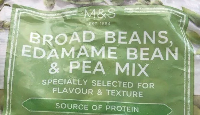 Broad beans Edamame bran a d pea mix