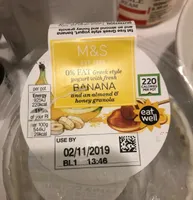 Greek style yogurt with fresh banana-granola
