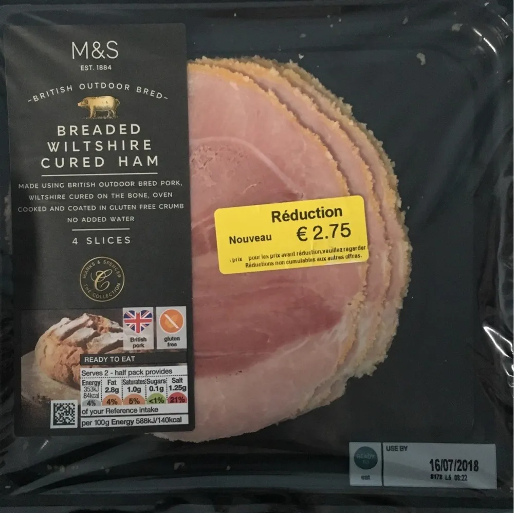 Breaded wiltshire cured ham