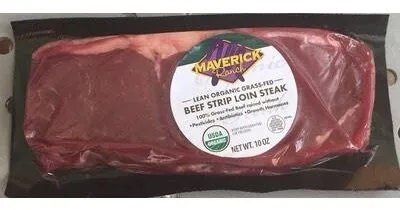 Lean Organic Grass-Fed Beef Strip Loin Steak