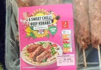 6 sweet chilli beef kebabs